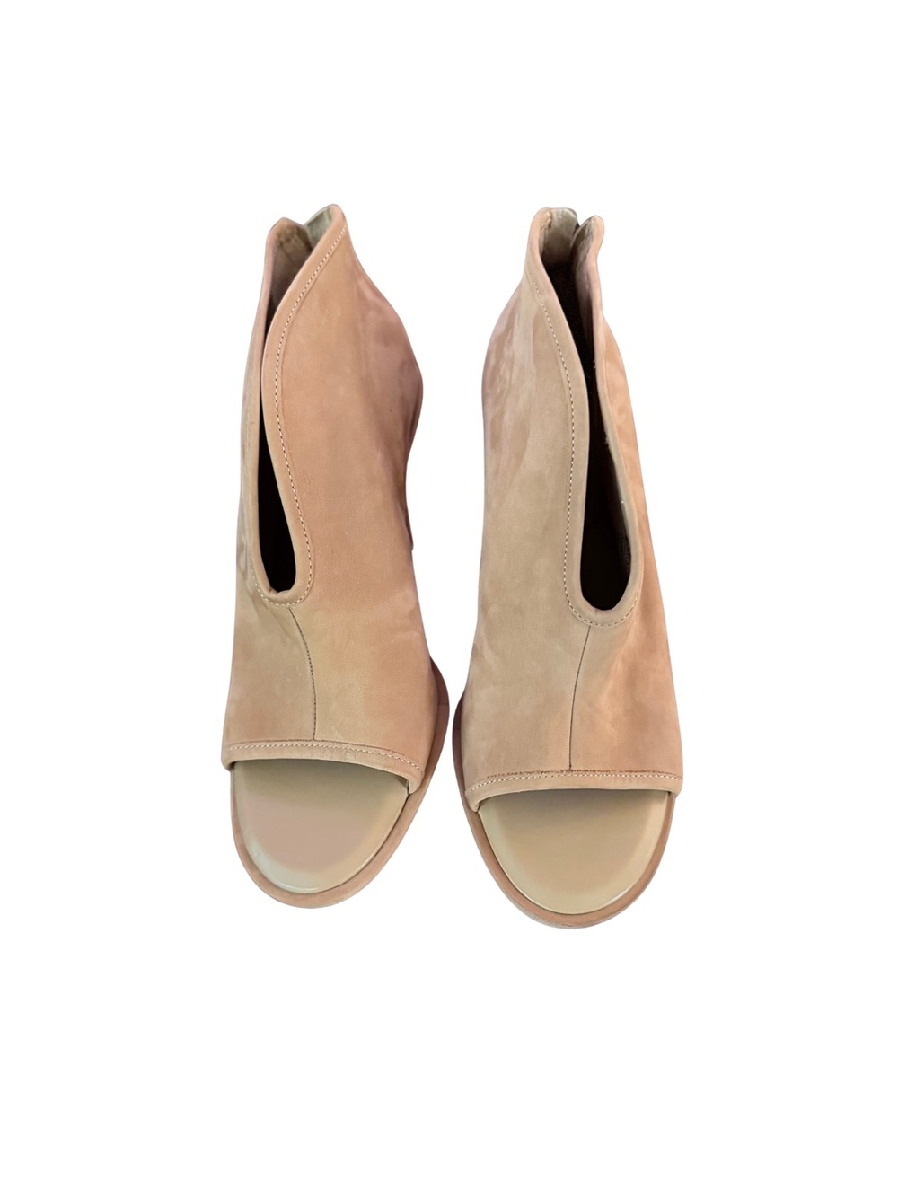 Vince Camuto Tan Suede Open-Toe Heel Booties - Picture 2 of 7